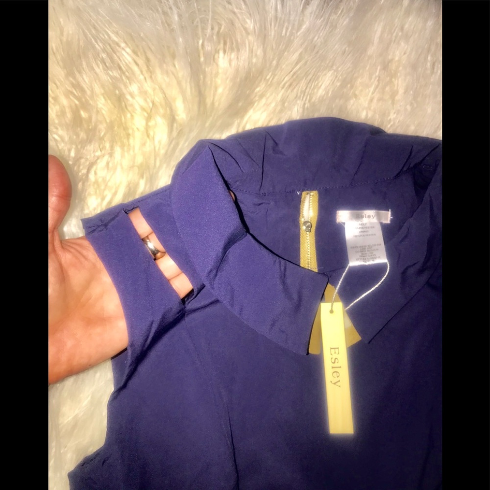 Esley Blue Asymmetrical Dress NWT - Picture 5 of 5